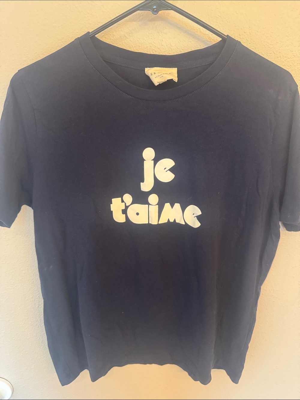 Je t'aime Graphic Tee - Navy Blue Women Shirt-Sézane
